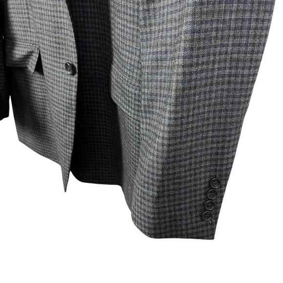 Jos A Bank Signature Collection Gray Blue Plaid Suit Jacket Blazer Wool sz 46R - Picture 8 of 16
